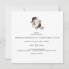 Invitación a la boda de Boho floral en Borgoña