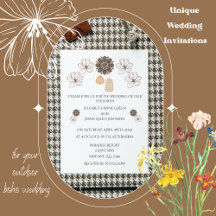 Invitación a la boda de Boho floral minimalista