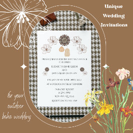 Invitación a la boda de Boho floral minimalista