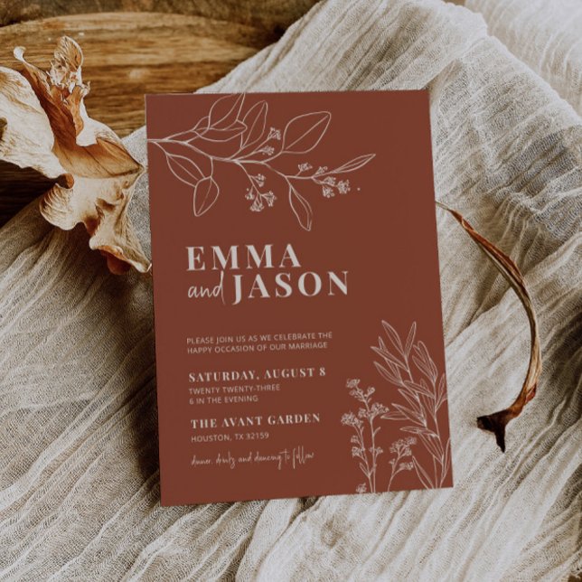 Invitación a la boda de Boho Floral Terracotta (Subido por el creador)