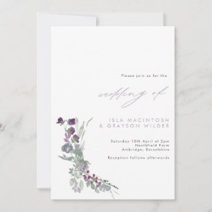 Invitación a la boda de Boho Lilac Wild Flowers