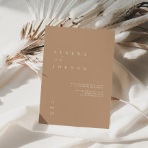 Invitación a la boda de Boho Minimalista Beige Tan