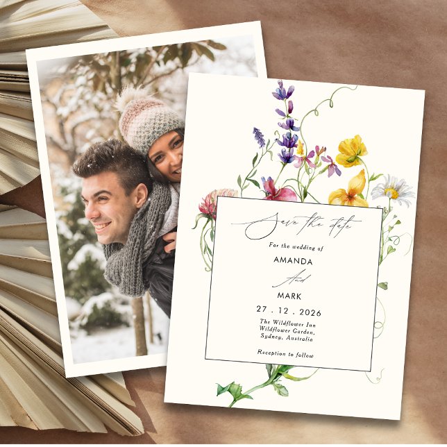 Invitación a la boda de Boho Moda Spring Wildflowe (Subido por el creador)