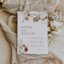 Invitación a la boda de Boho Pampas Terracotta