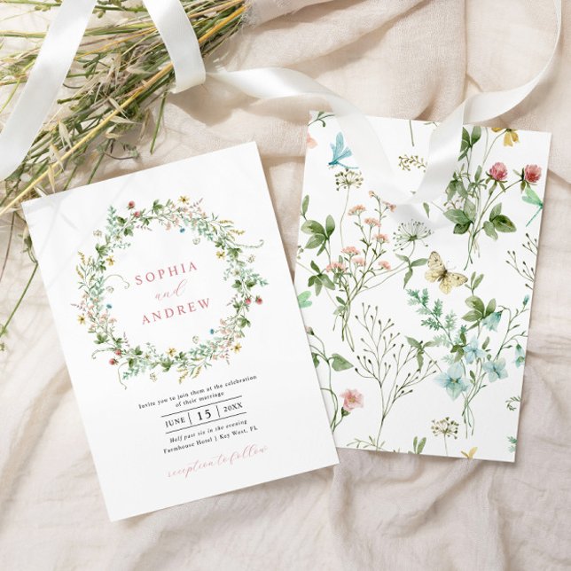Invitación a la boda de Boho Rustic Wildflowers (Subido por el creador)