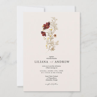 Invitación a la boda de Boho Simple Wildflower