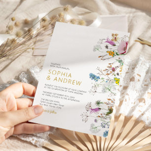 Invitación a la boda de Boho Wildflower