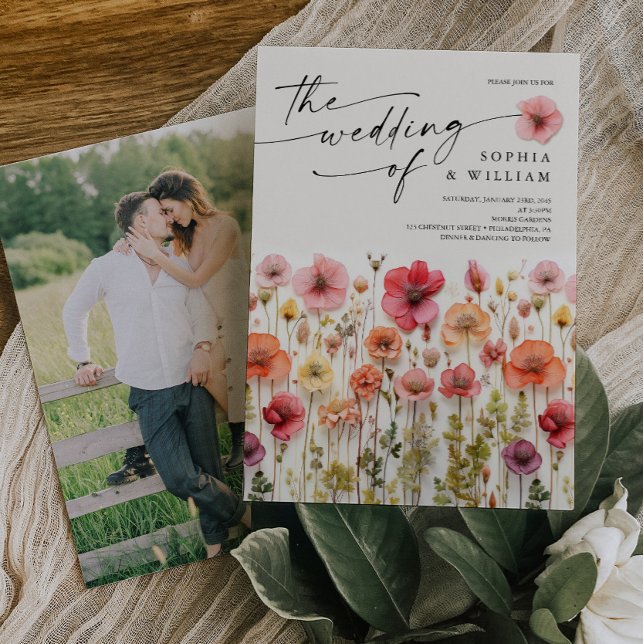 Invitación a la boda de Boho Wildflower (Wildflower Wedding Invite)