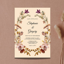 Invitación a la boda de Boho Wildflower en otoño