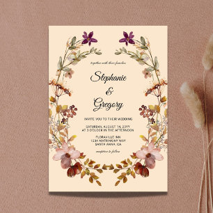 Invitación a la boda de Boho Wildflower en otoño