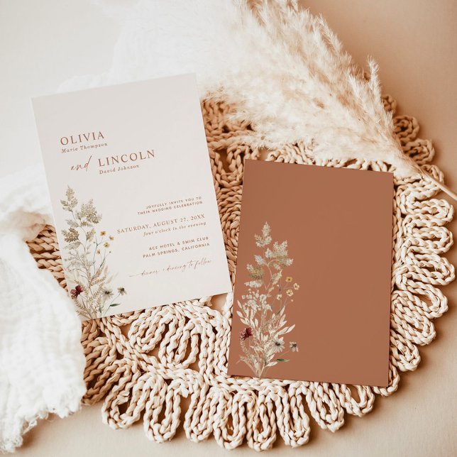 Invitación a la boda de Boho Wildflower | Floral m (Subido por el creador)