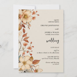 Invitación a la boda de Boho Wildflower Terracotta