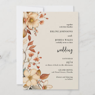 Invitación a la boda de Boho Wildflower Terracotta