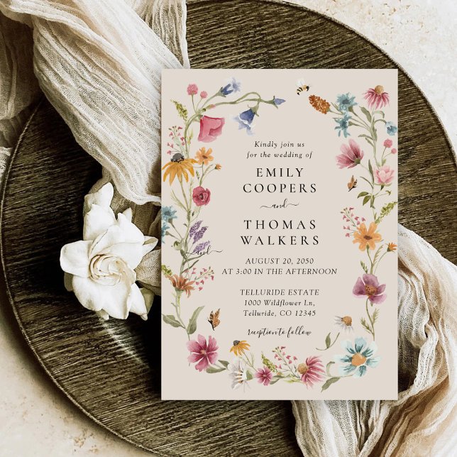 Invitación a la boda de Boho Wildflowers (Subido por el creador)