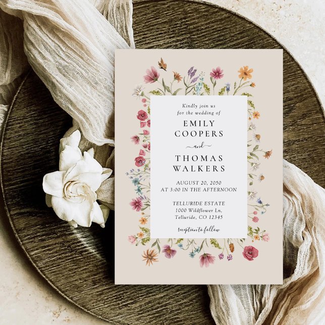 Invitación a la boda de Boho Wildflowers (Subido por el creador)