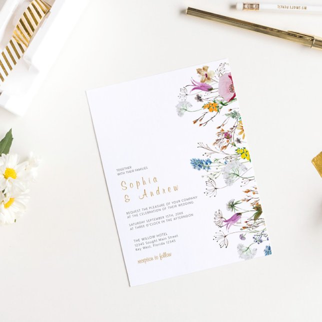 Invitación a la boda de Boho Wildflowers (Subido por el creador)