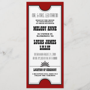 Invitación a la boda de boletos de teatro
