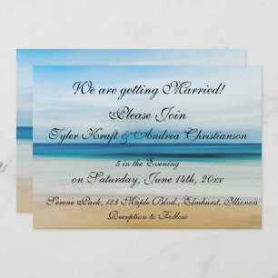 Invitación a la boda de bonito Beach Ocean Waves S