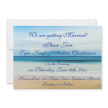 Invitación a la boda de bonito Beach Ocean Waves S