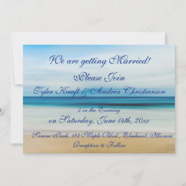 Invitación a la boda de bonito Beach Ocean Waves S