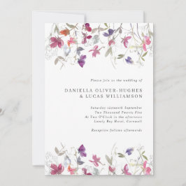 Invitación a la boda de bonito dulce morado