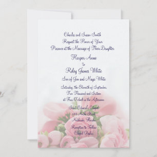Invitación a la boda de bonito Rosa Bouquet