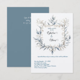 Invitación a la boda de borde floral acuarela