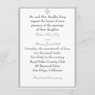 Invitación a la boda de borde gris decorativo