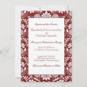Invitación a la boda de Borgoña, estilo William Mo