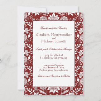 Invitación a la boda de Borgoña, estilo William Mo