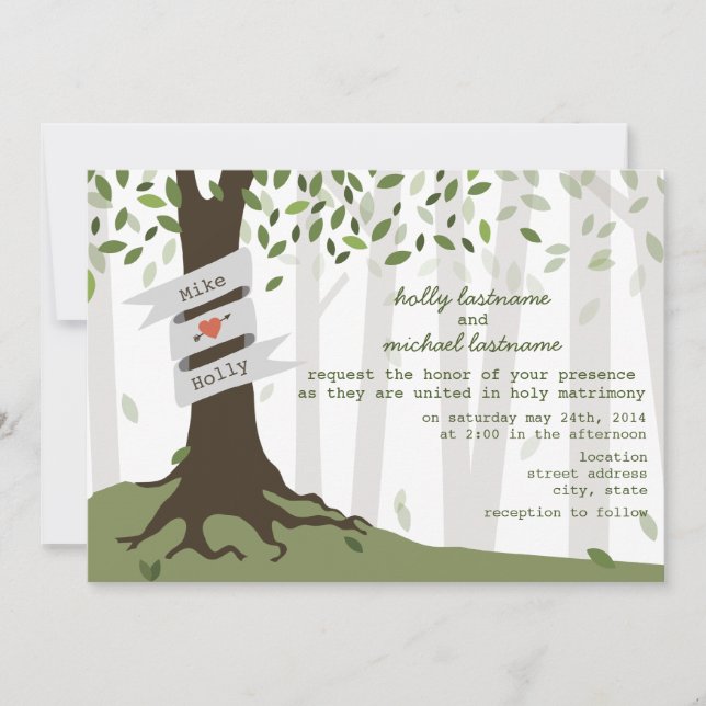 Invitación a la boda de bosque/bosque (Anverso)