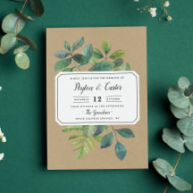 Invitación a la boda de Botanica Kraft