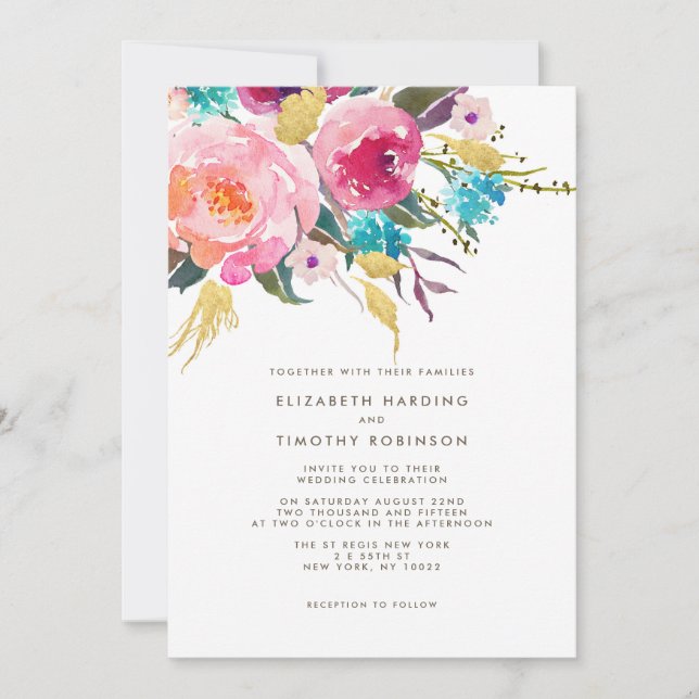 Invitación a la boda de Bouquet (Anverso)