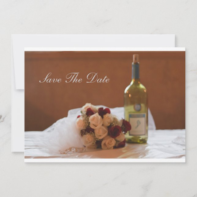 Invitación a la boda de Bouquet and Wine (Anverso)