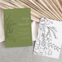 Invitación a la boda de Bouquet con desbordamiento