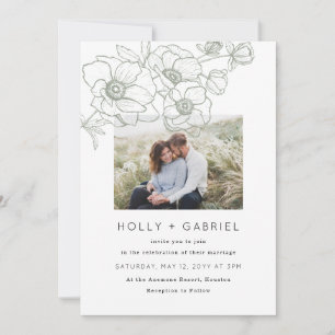Invitación a la boda de Bouquet de Anemone
