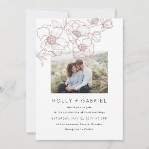 Invitación a la boda de Bouquet de Anemone