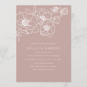 Invitación a la boda de Bouquet de Anemone