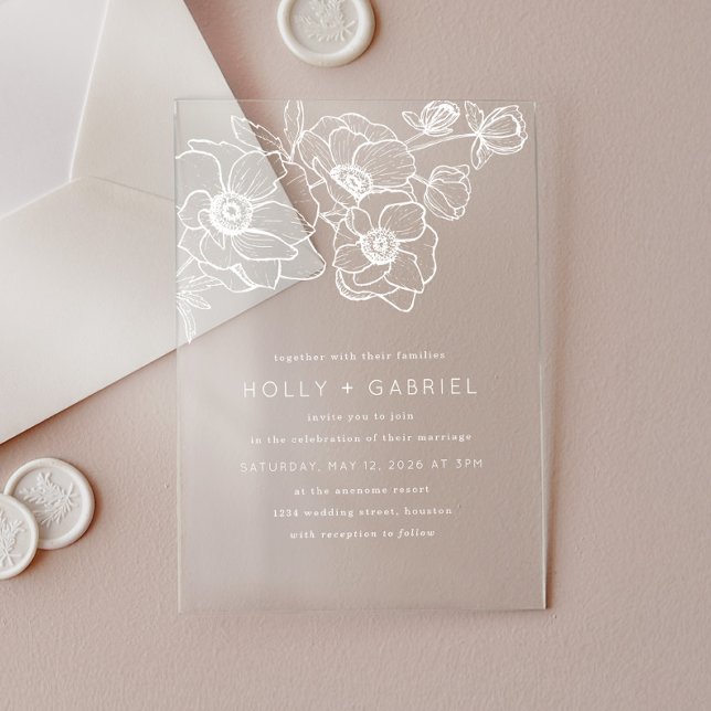 Invitación a la boda de Bouquet de Anemone (Subido por el creador)