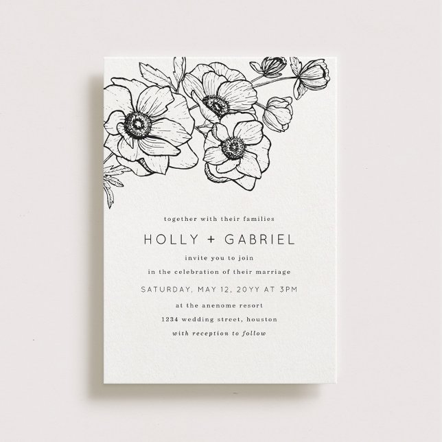 Invitación a la boda de Bouquet de Anemone (Subido por el creador)
