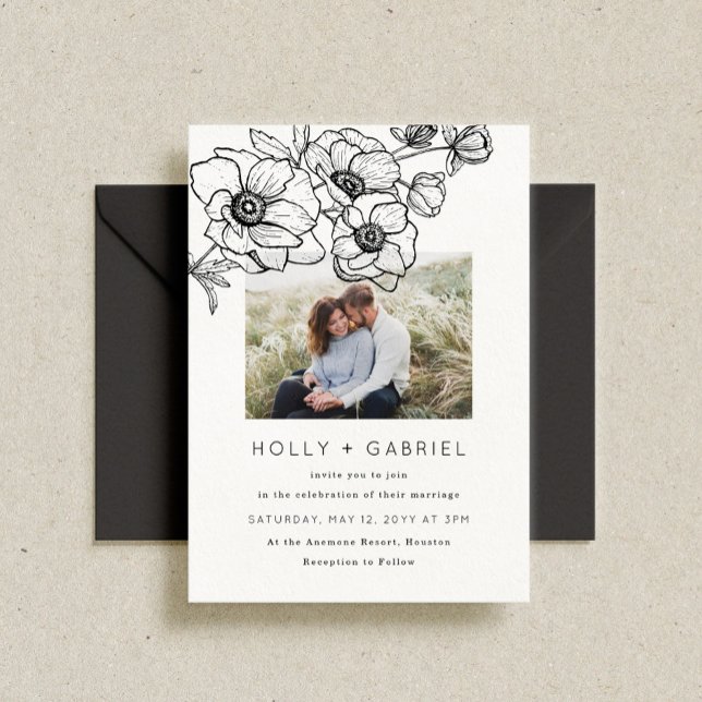 Invitación a la boda de Bouquet de Anemone (Subido por el creador)