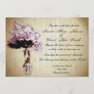 Invitación a la boda de Bouquet de época