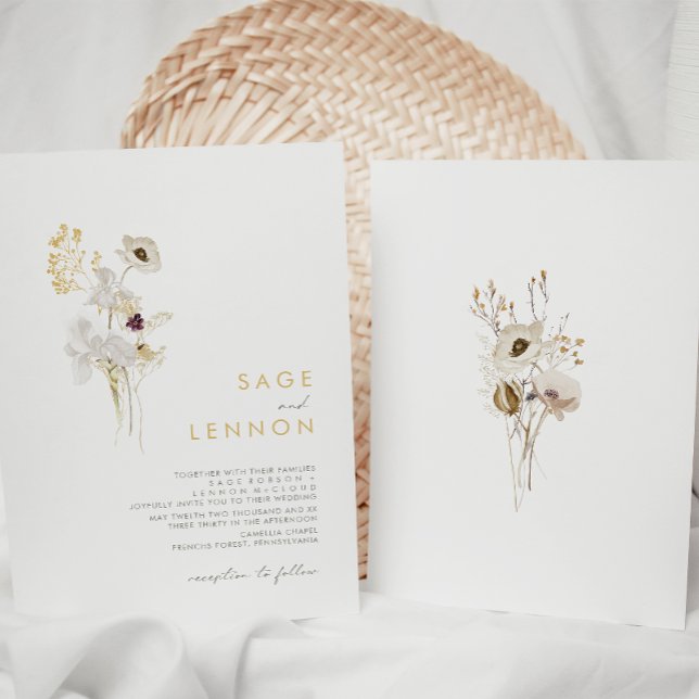 Invitación a la boda de Bouquet de Flores Silvestr (Subido por el creador)