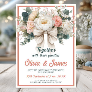 Invitación a la boda de Bouquet floral de Rubor