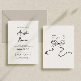 Invitación a la boda de Bow Cherub dibujada a mano