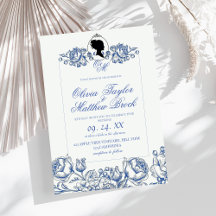 Invitación a la boda de Bridgerton Lady Dusty Blue