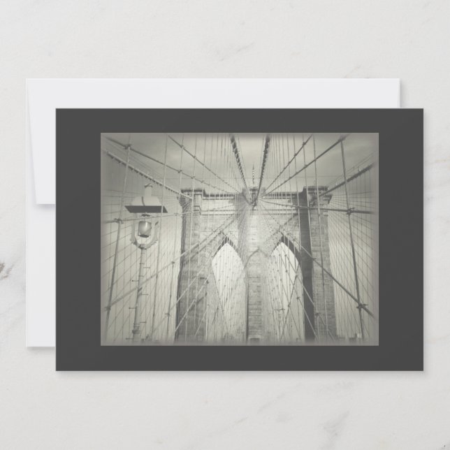 Invitación a la boda de Brooklyn Bridge - Elegante (Anverso)