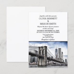 Invitación a la boda de Brooklyn City Skyline de N