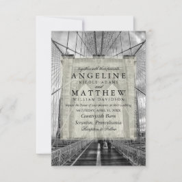 Invitación a la boda de Brooklyn City Skyline de N