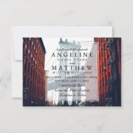 Invitación a la boda de Brooklyn City Skyline de N